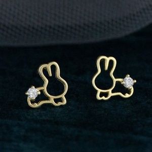 COPY - Cute 925 Sterling Silver Bunny Rabbit Stud Earrings